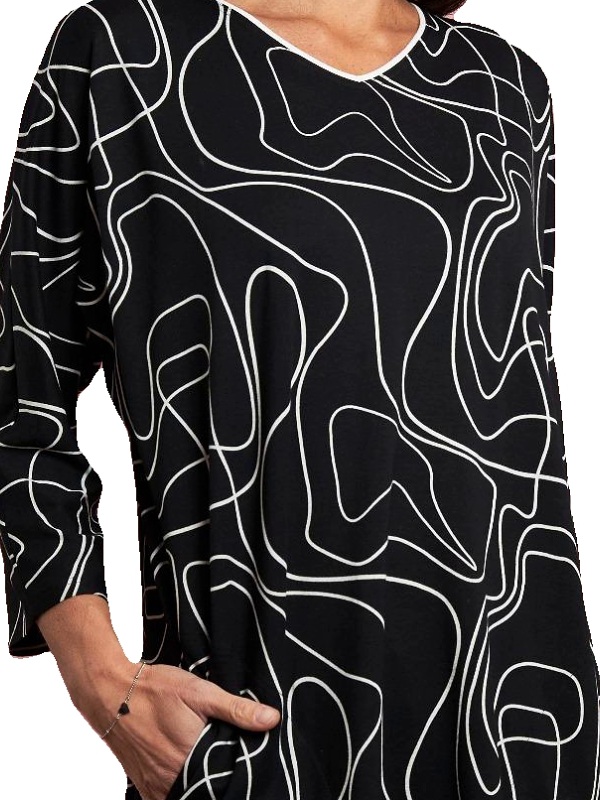 Blusenshirt von Seidel, schwarz/weiß, C3001, Detailansicht